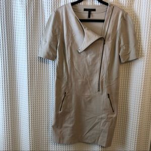 BCBGMaxAzria Beige Leather Mini Dress